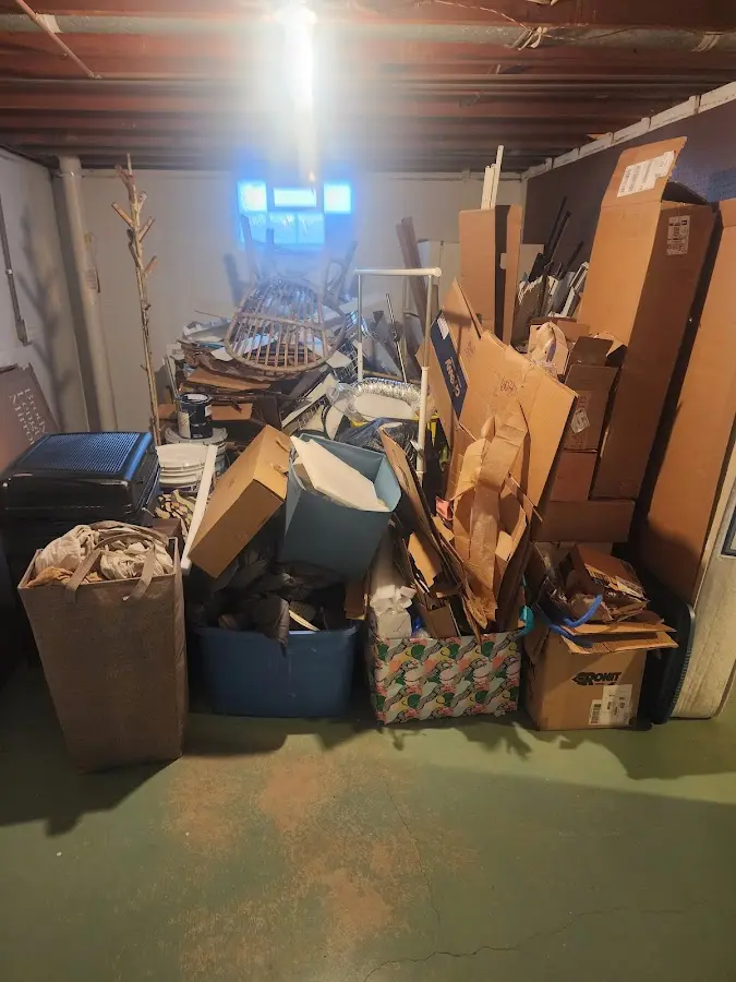 Roll-off dumpster container at job site for 4 Yard Dumpster Rental in Bridgeport